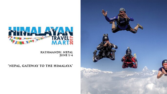 Sky diving in the Annapurna region, Nepal. 