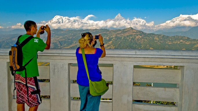 Amazing views of the Annapurna's in Pokhara
